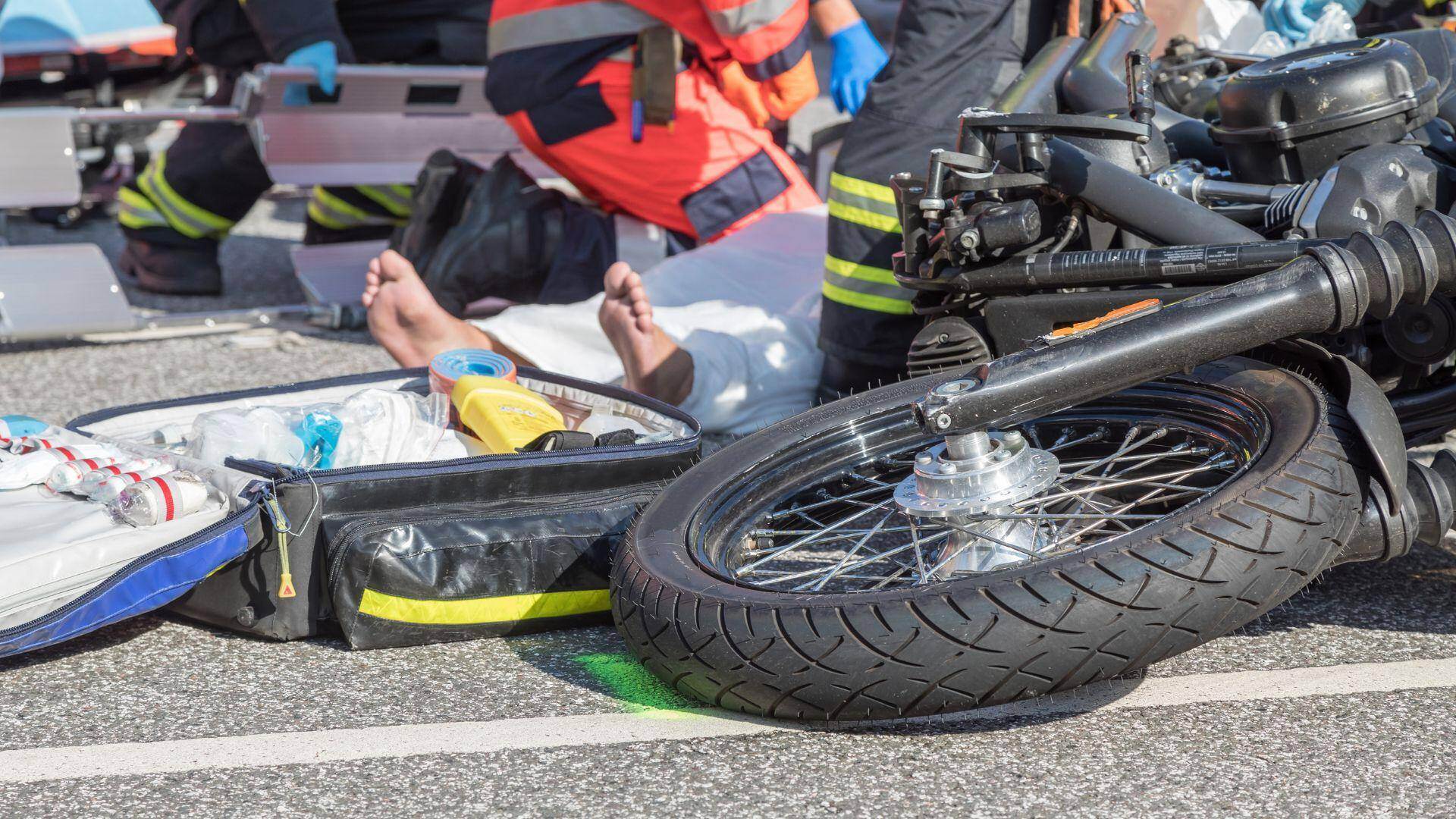 paramedics on the site of a motorcycle accident in Tuskegee, Alabama